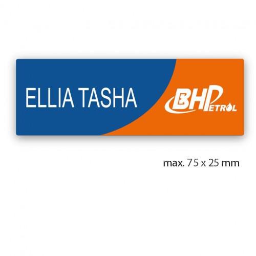 [Ready Stock] Custom Made Name Tag 12C | 25mm x 75mm | Engraved Personalised Plastic Pin Magnet Nama Epoxy Frame