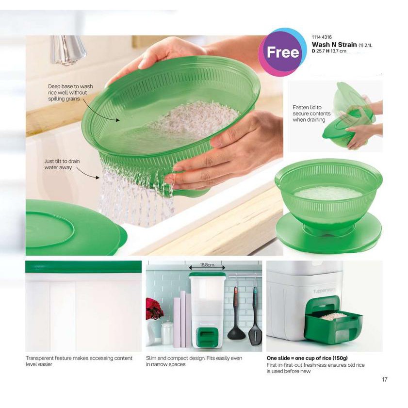 Tupperware Green Wash n Strain Kitchen Strainer Food Strainer