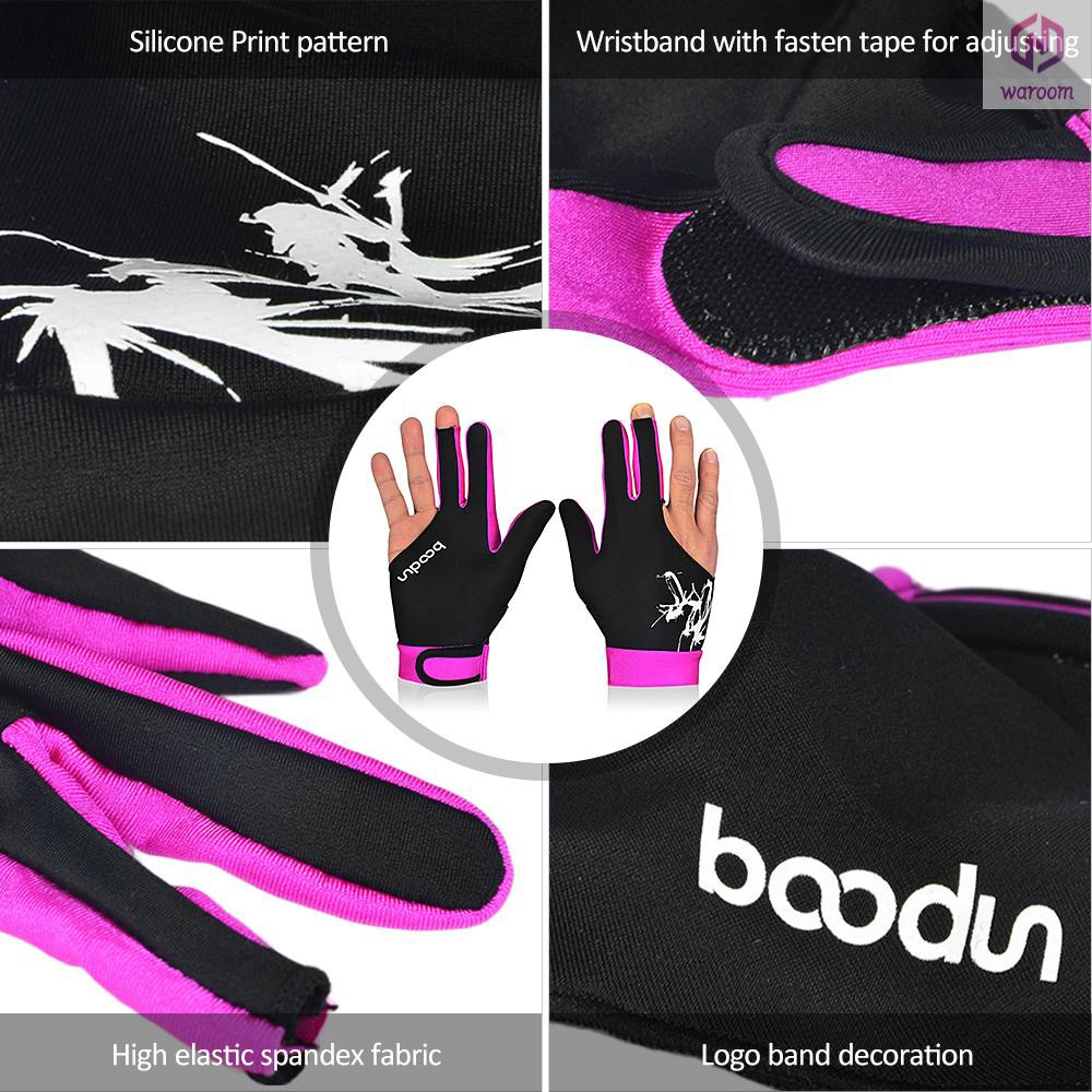 [T&N]BOODUN 1Piece Billiard Glove 3 Fingers Cue Sports Glove Men Women Billiard Shooters Right Left Interchangeable Snoo