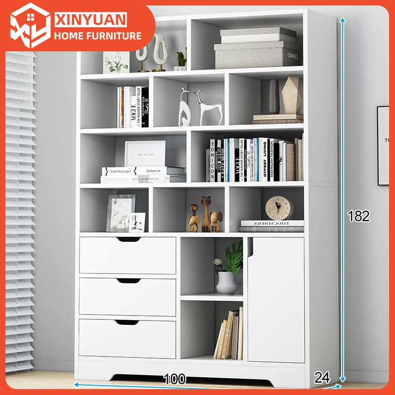 Modern Bookcase Floor Rack Big Space Saving Economy Living 