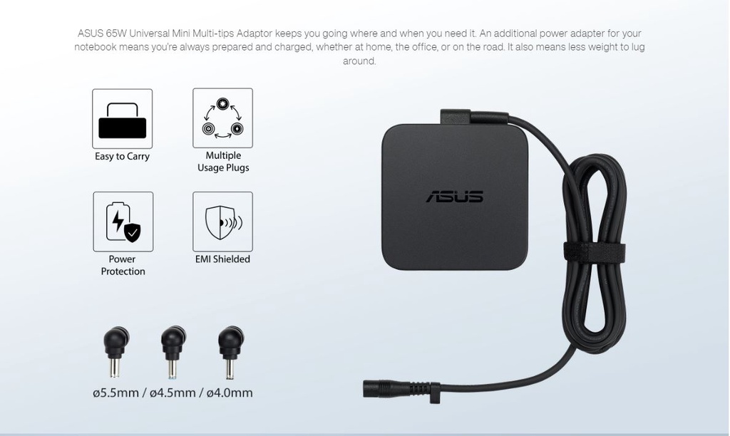 ASUS U65W-01 Universal Mini Mulit-tips Adaptor | Shopee Malaysia