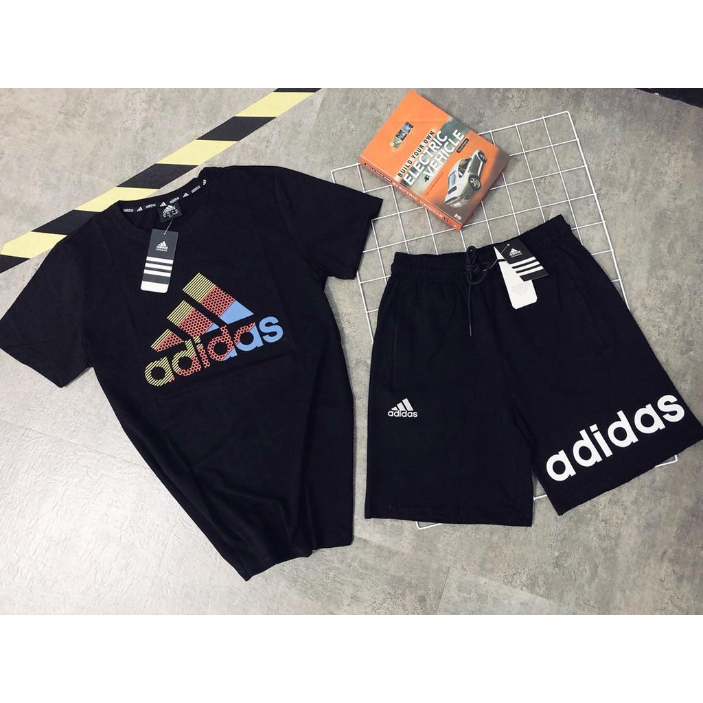 adidas t shirt and shorts set mens