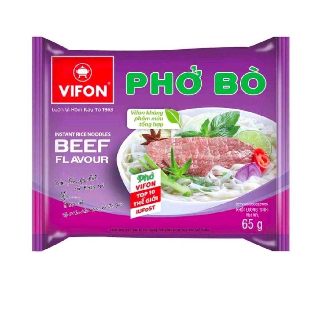 Pho ho vifon [HALAL] vifon Beef Noodle Soup ( 65g ) 1 carton 30 packs/ phở bò thơm ngon 1 thùng có 30 gói