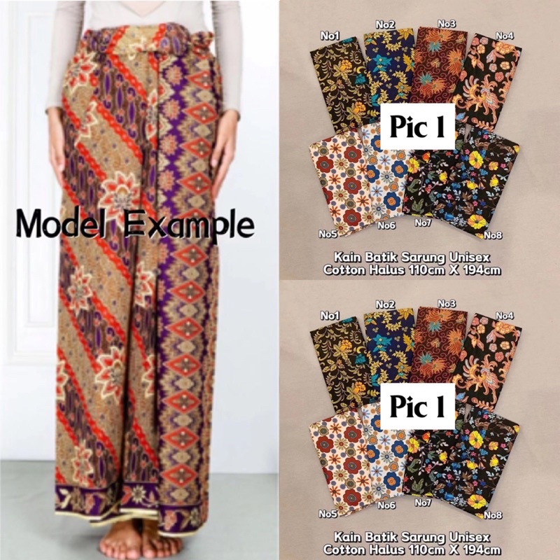 Muslimah Kain Batik Floral Sarong Batik Unisex