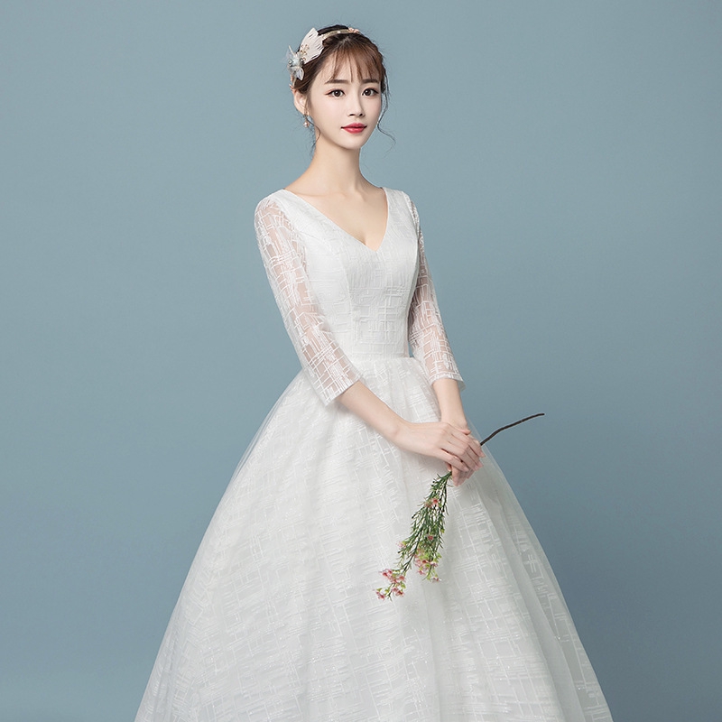 korean simple wedding dress