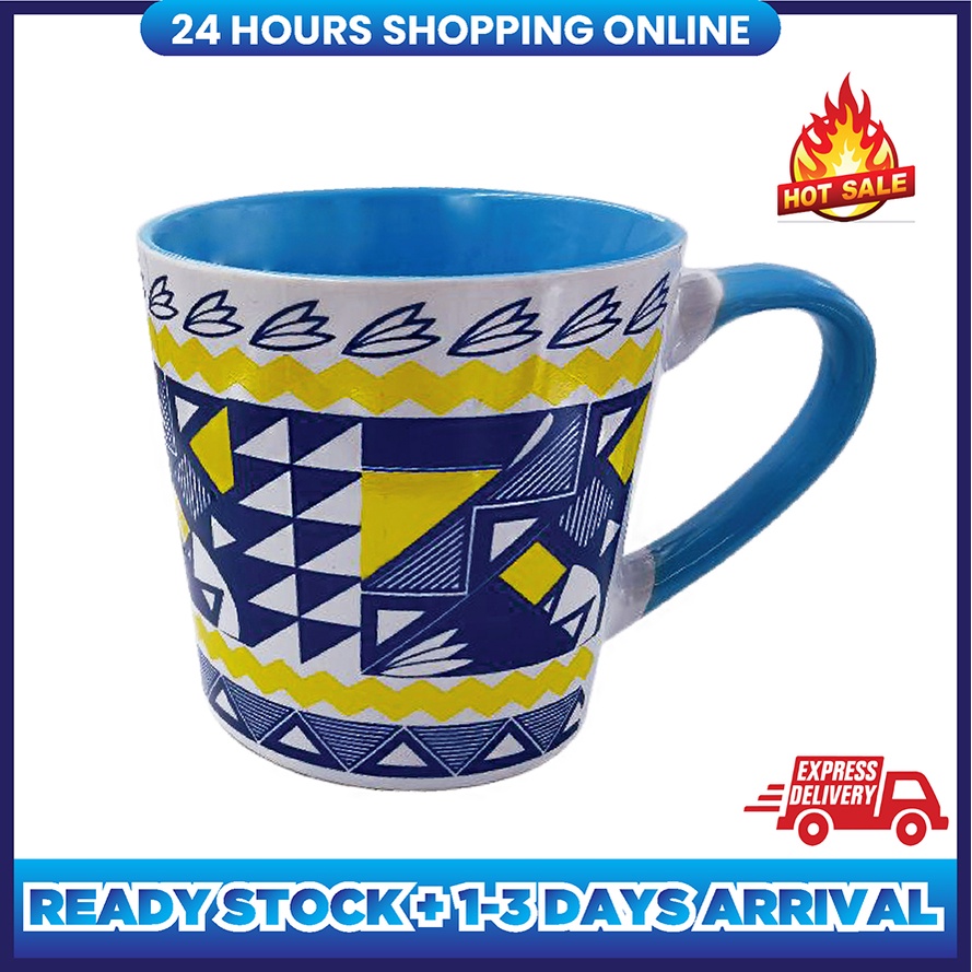 MyMug Malaysia 14oz / 420ml Géométrique Canadian Native Abstract Pattern 2 tone Mug Best Gift Or Souvenir For Family-A