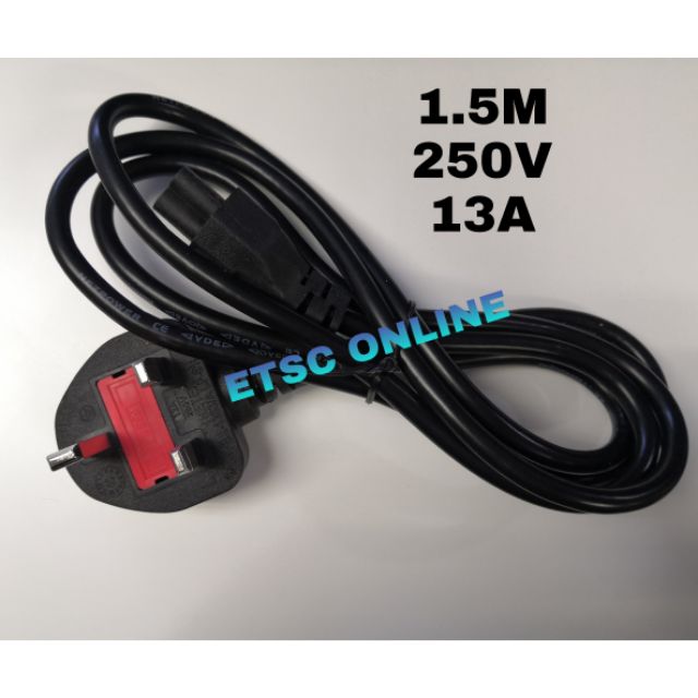 Notebook Laptop Charger Power Cord Cable 3pin With 13A Fused 250V ...