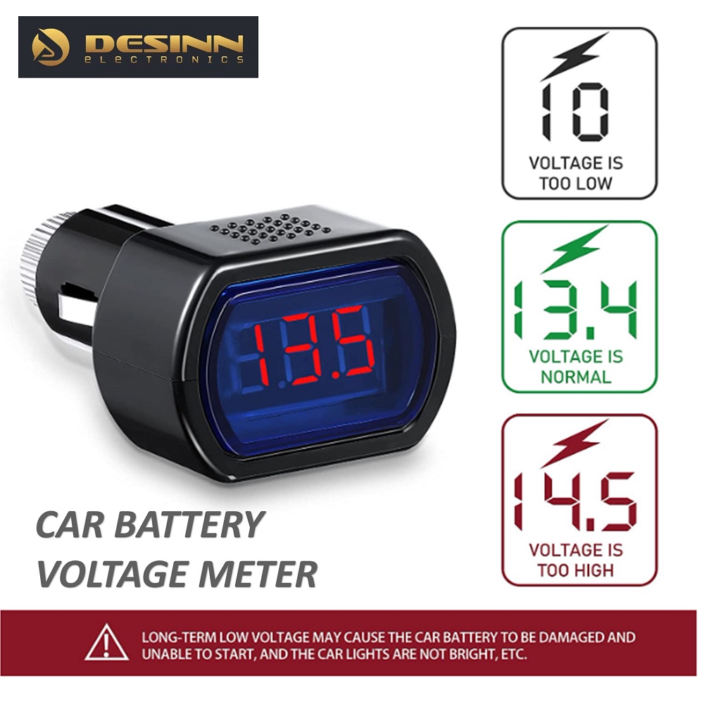 LED Digital Car Voltmeter DC 12V24V Vehicle Voltage Gauge Monitor for