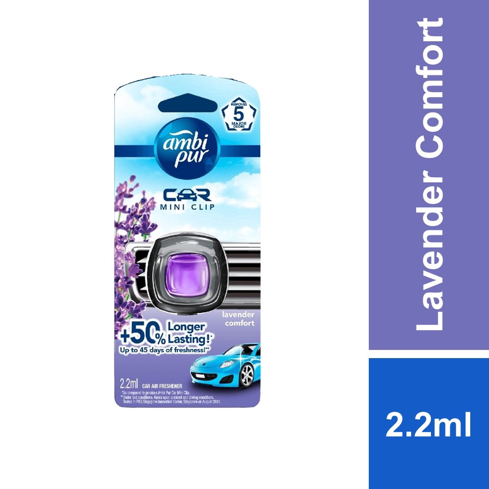Ambi Pur Car Air Freshener Mini Clip Lavender Comfort 2.2ml Shopee