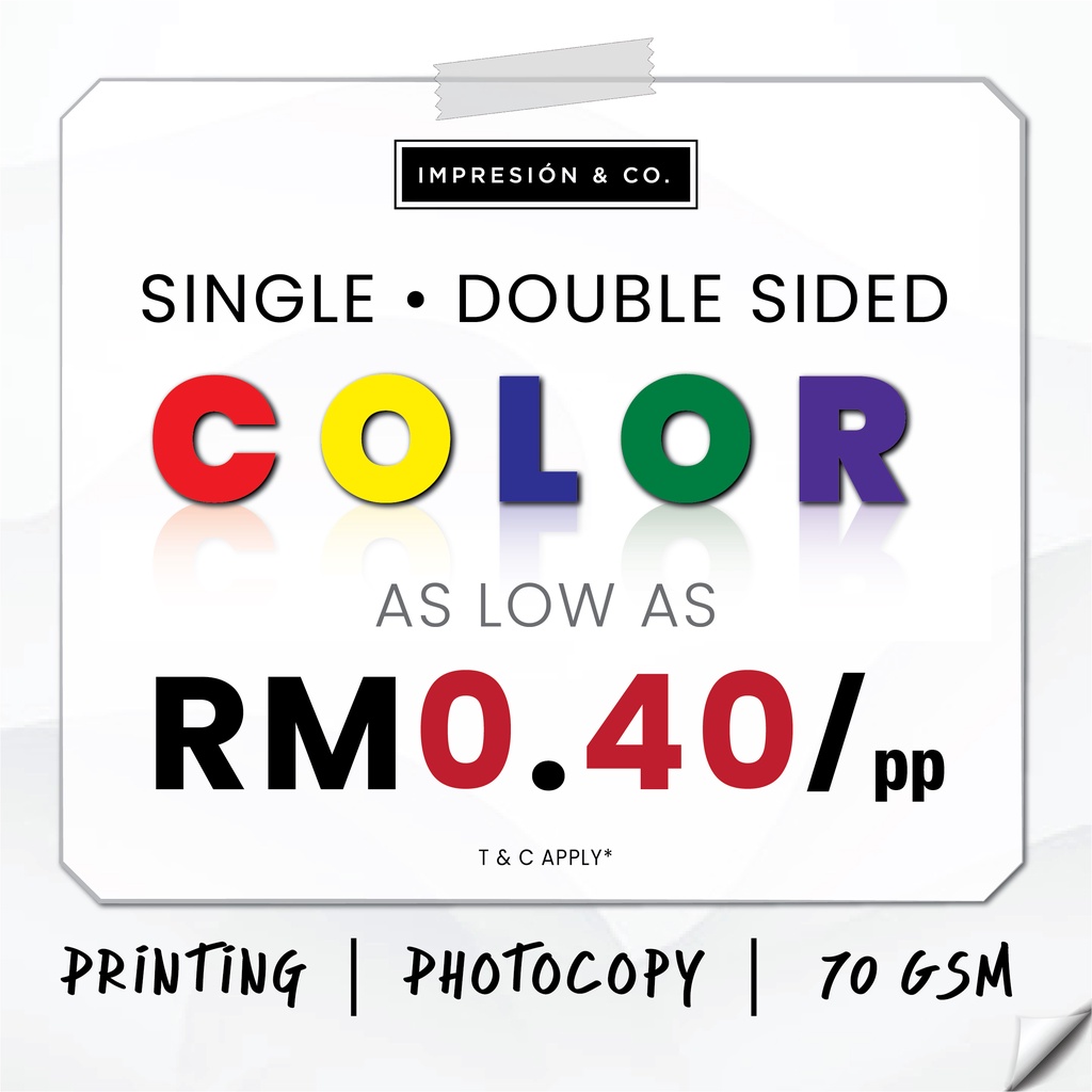 [AS LOW AS 0.40¢/ page] SINGLE/ DOUBLESIDED COLOR Printing / Photocopy Service Shopee