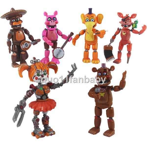 6pcs Set Five Nights At Freddy Action Figure Toy Fnaf Bonnie Foxy Fazbear Bear Figurines Doll With Light Shopee Malaysia - toytraincar roblox