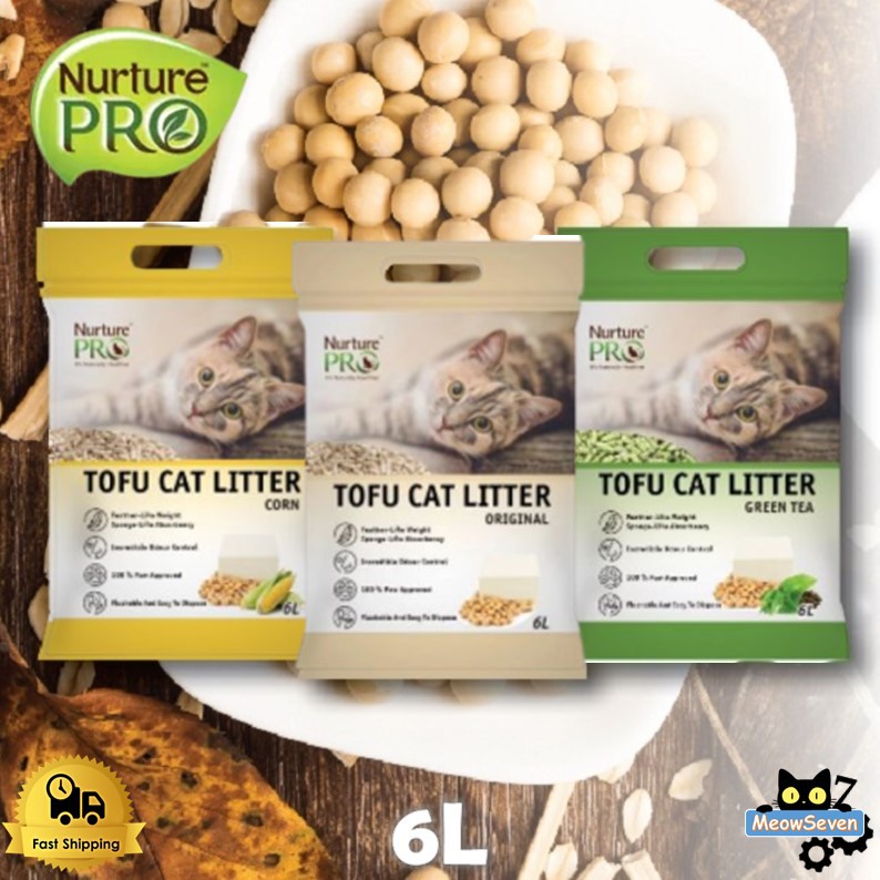 Nurture Pro Tofu Cat Litter 6L ( Original , Charcoal , Corn , Green Tea