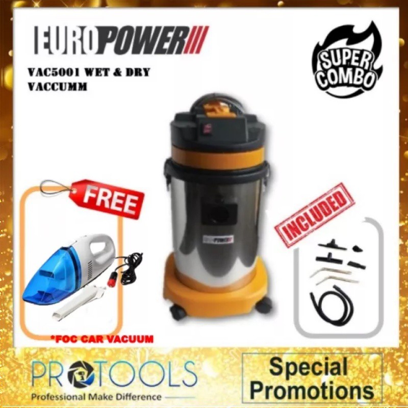 Eurox Europower Vacuum Cleaner 30Liter 30L 1800W Wet & Dry vacuum- 6month warranty