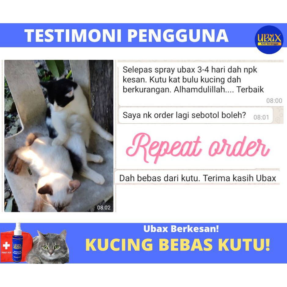 Ubax Spray Kucing Spray Kutu Kucing Hama Kurap.  Shopee Malaysia