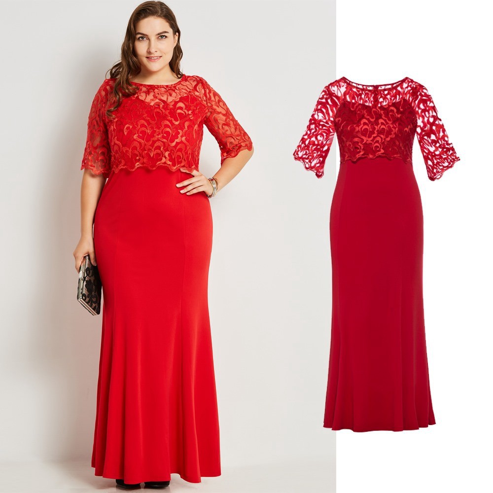 plus size red evening gowns with sleeves