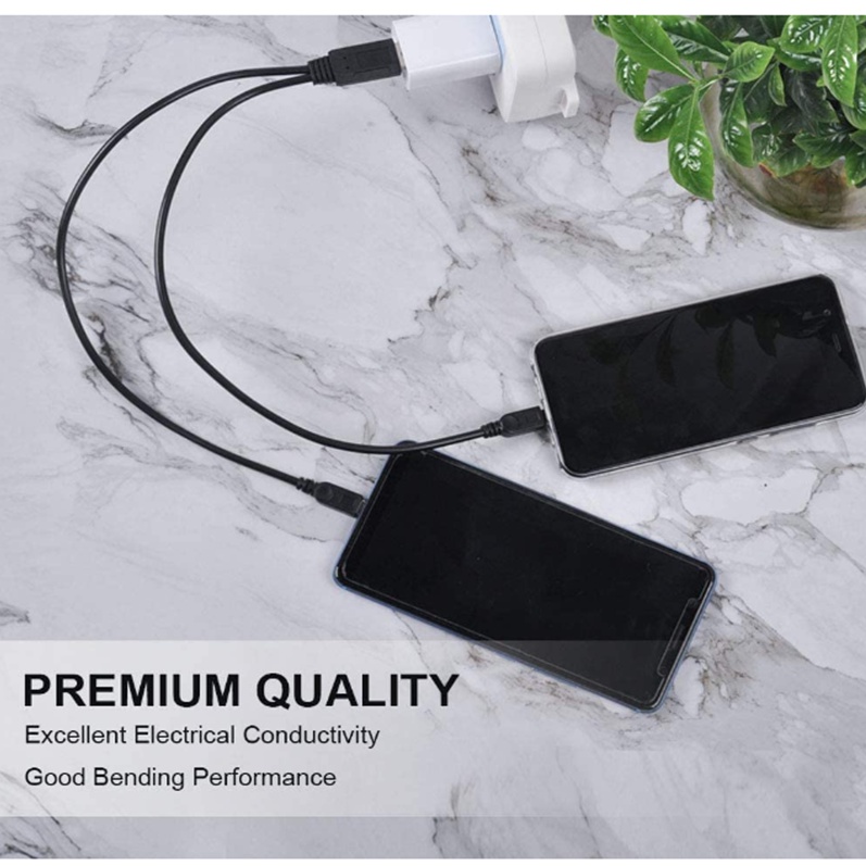 Dual Micro USB Splitter Charge Y Cable for charging two Devices from a