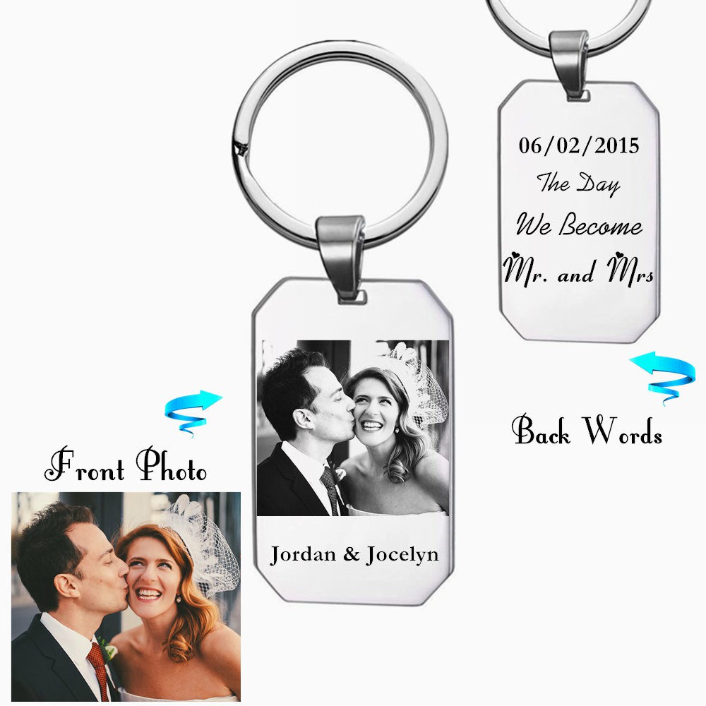 wedding date keyring