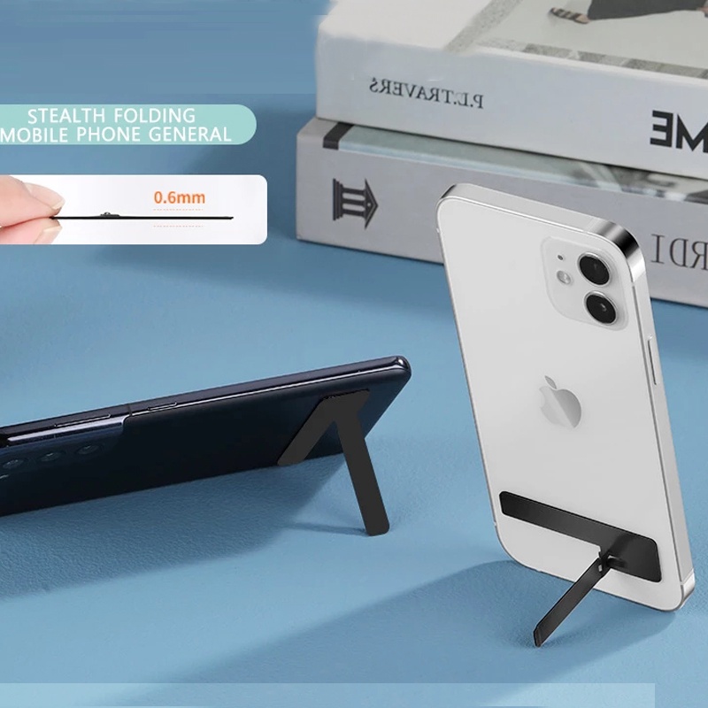 Ultra-Thin Invisible Back Stick Mobile Phone Support / Metal Durable Quick Install Phone Holder Rack