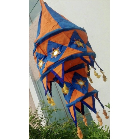 Indian Lantern Handmade Fabric 2 Step Hanging Decoration/Home Decoration/Festive Decoration/Deepavali/Thaipusam.