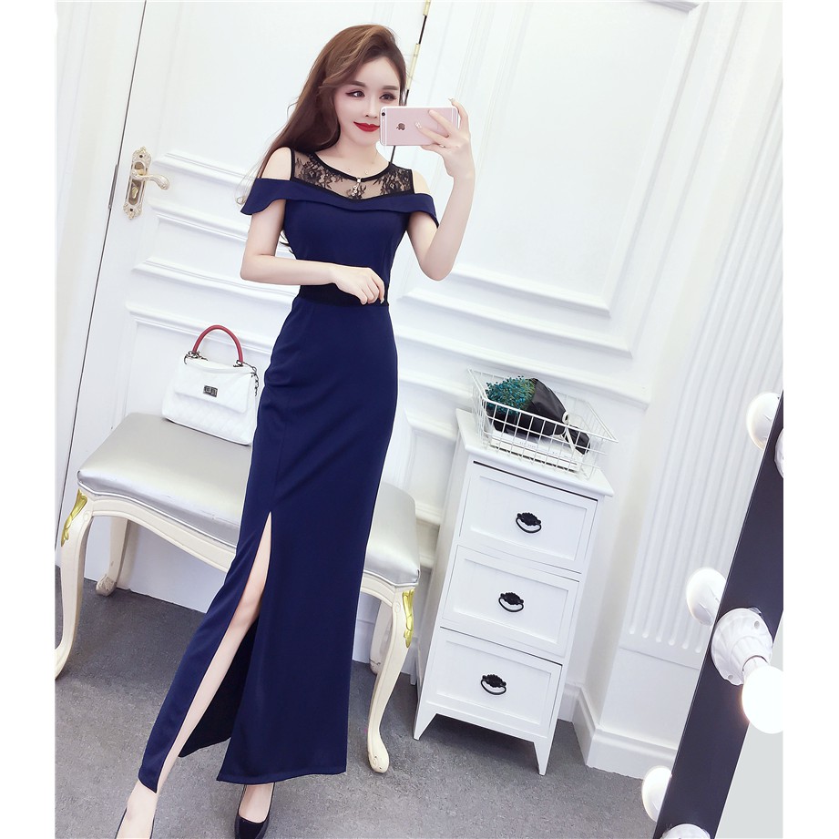 Pre Order Rm 45 Fashion Maxi Dress 韩版小香风时尚气质显瘦连身长裙 Shopee Malaysia