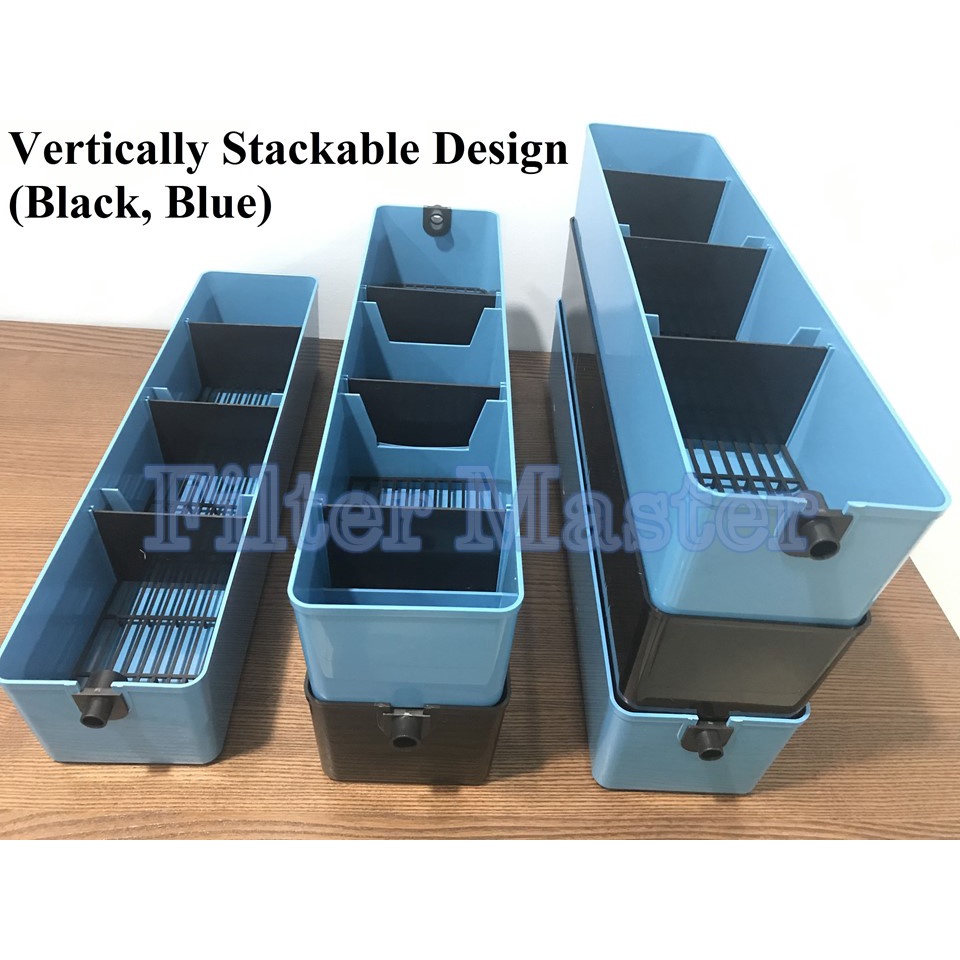 Top Filter Box for Aquarium (22" x 5" x 4.5" Stackable) (Black, Blue) Shopee Malaysia