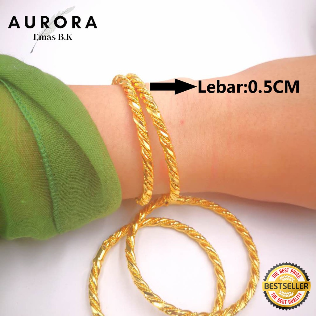 Ready Stock Cop 916 Gelang Tangan Bangle Bubut Lebar 0 5cm Emas Korea Gold999 9 Plated Bracalets Ekgtqc Bg89 2 Shopee Malaysia