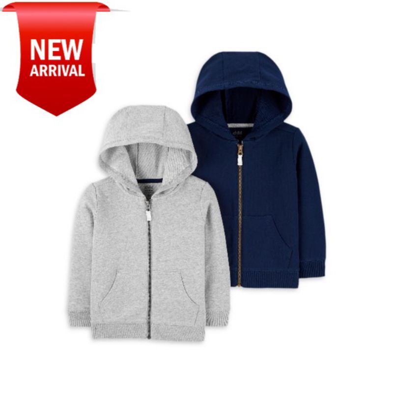 [] Kids Hoodies Unisex Boy & Girls Long Sleeve Solid Zipper Sweatshirts/Black//Dark Blue.