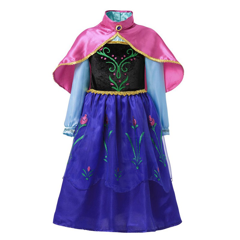 Snow Fairy Tale Anna Elsa Girls Princess Dress Christmas Performance Costume Summer Toddler Girl Dresses Girls Clothes