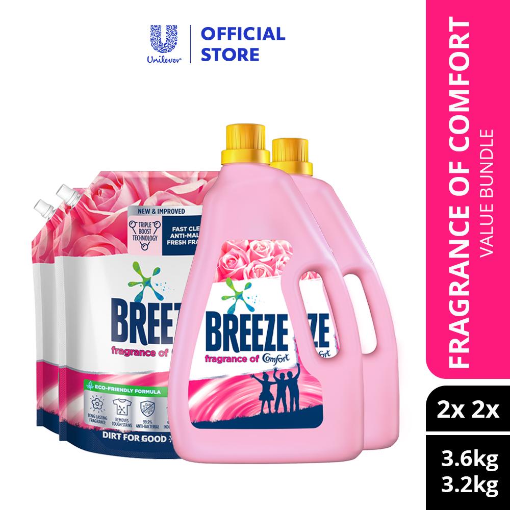 Breeze Detergent Liquid Fragrance of Comfort 3.6kg x 2 + Breeze liquid