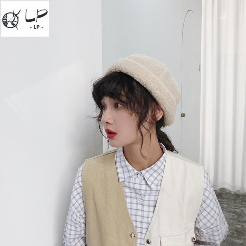 Small Dimples Japanese Beret Lamb Hair Cute Land Cap Female Men