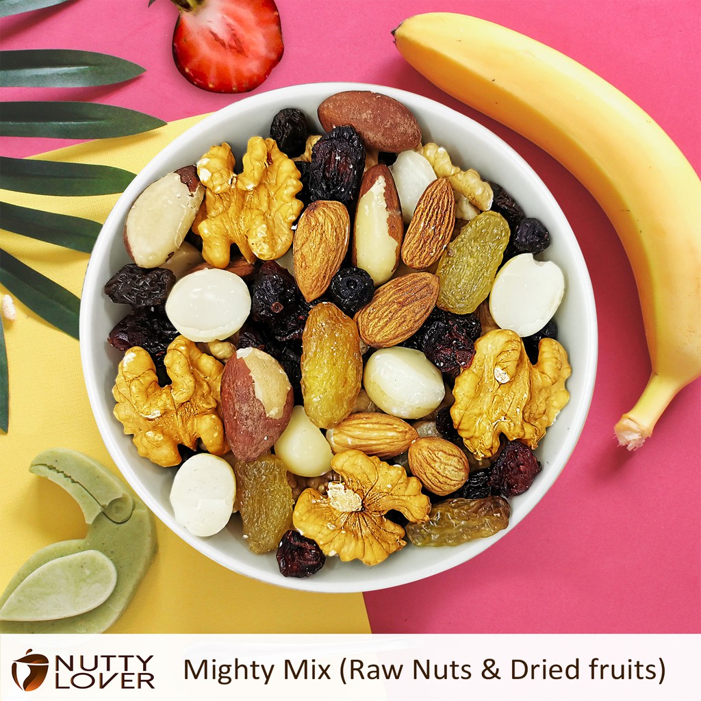 1KG Nutty Lover Premium Mighty Mix Natural RAW Nuts & Dried Fruits (2