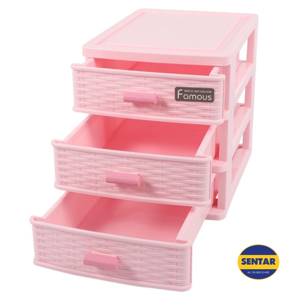 Pink Colour 2/3 Layer Desk Drawer Organiser Pink Candy Color Mini