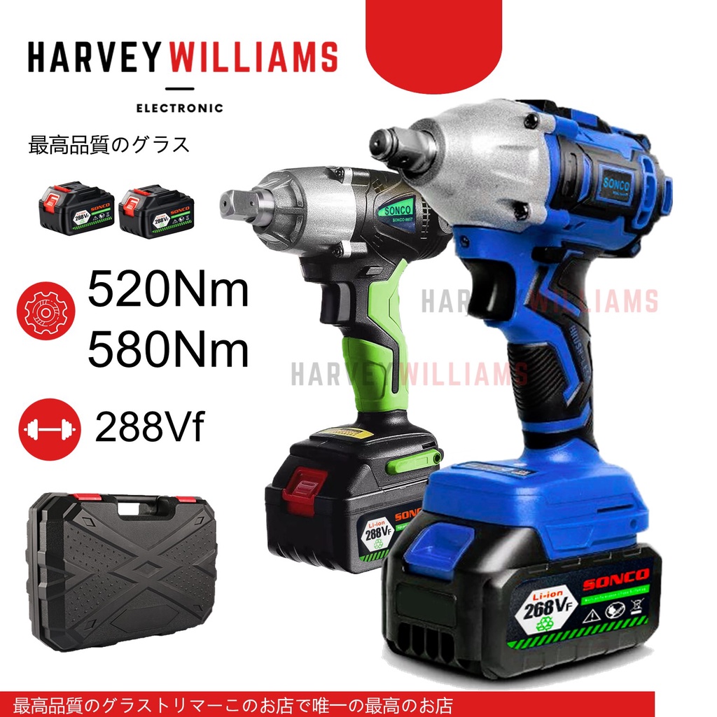 Brushless Impact Wrench 4200RPM 0-4200RPM LED Brushless Cordless LED  Display Powerful Tool High Torque with Case Single Battery PGMall