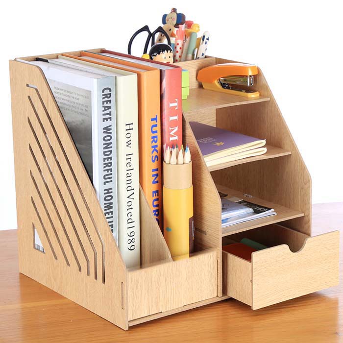 HOME Wooden Desk Table File Organizer | Shopee Malaysia