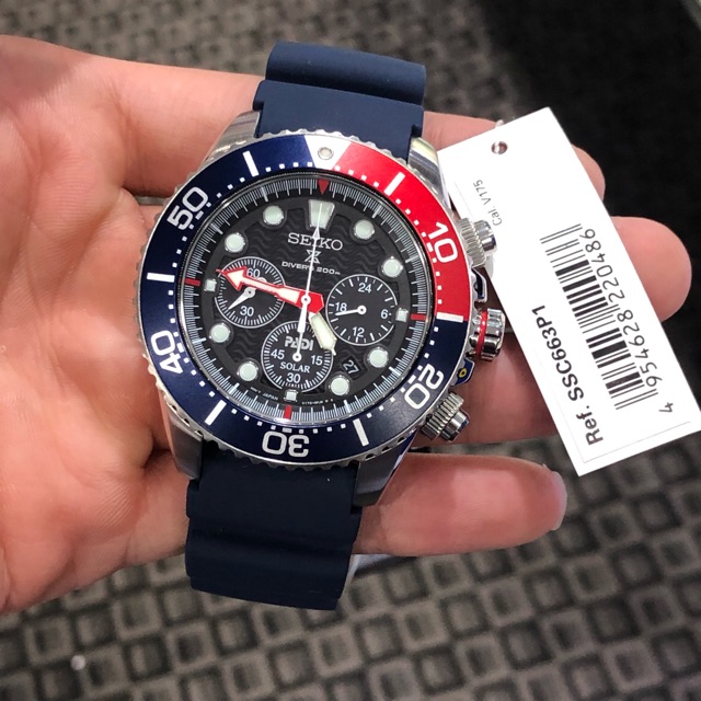 seiko solar chronograph pepsi