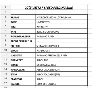 java tt7s folding bike