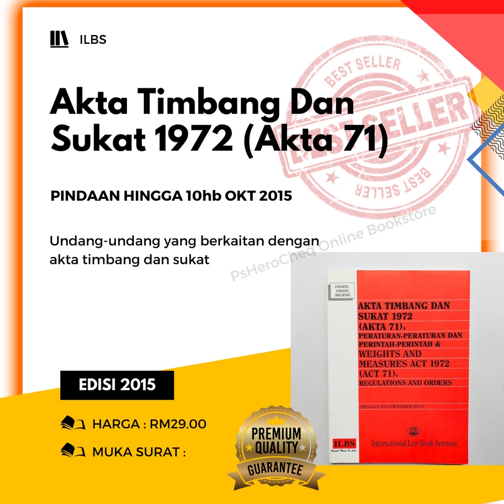 10hb Oktober 2015 Latest Edition! Akta Timbang Dan Sukat 1972 (Akta 71 ...