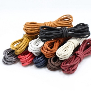 1Pair Waxed Coloured Shoelaces For Leather Shoe Lace Round Strings Martin Boots