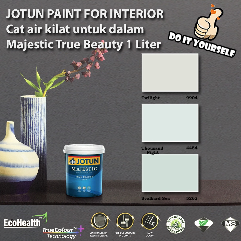 Jotun Majestic True Beauty Collection 1 Liter Twilight 9904 Thousand Nights 4454 Svalbard 6434