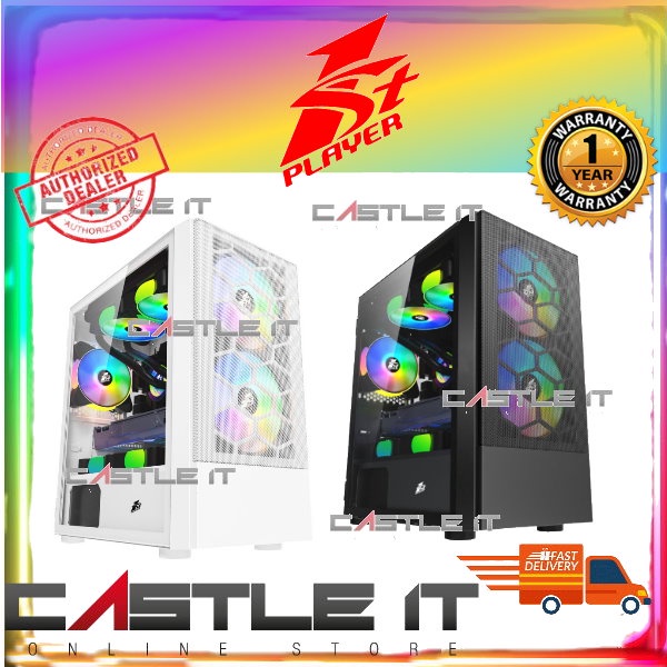 1st Player FIREBASE X4-M ARGB Gaming Casing 3 Fan RGB Mid Tower MATX ...