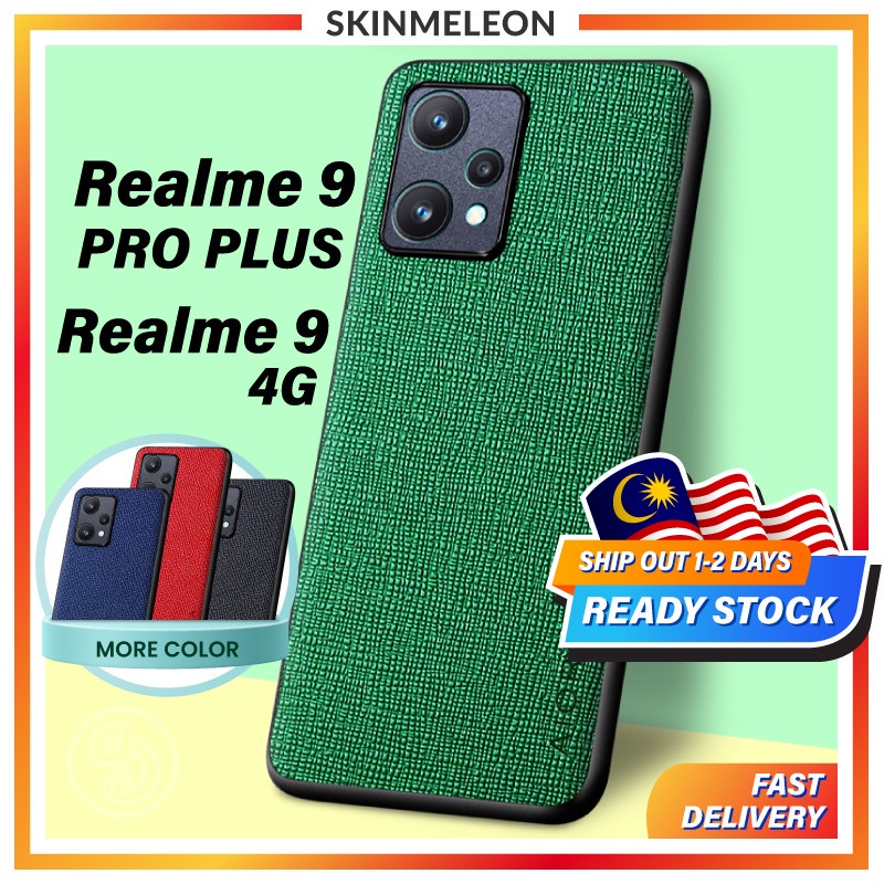 SKINMELEON Realme 9 PRO PLUS Casing Realme 9 Casing 4G PU Leather Cross Pattern Camera Full Protect Cover TPU Phone Case