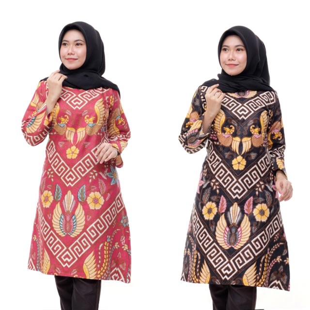 The Latest Women S Batik Shirt Models 2020 Long Sleeve Tunic Tops Model Baju Batik Wanita Terbaru 2020 Atasan Lengan Panjang Tunik Shopee Malaysia