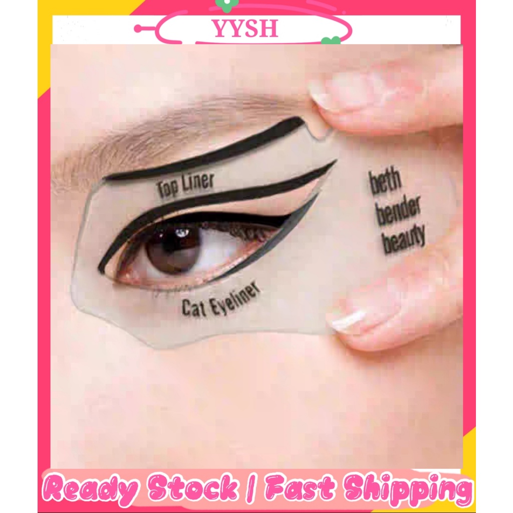 【0350】 2 Pcs/Set Cat Eyeliner Eyebrow Stencils Templates Make Up Tool For Eye