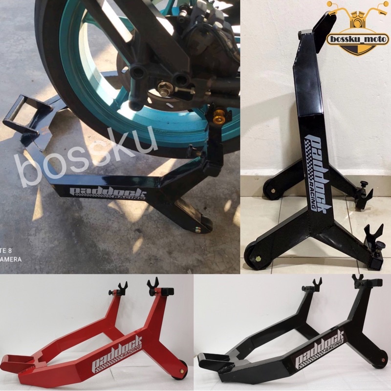 PADDOCK STAND KOTAK MODEL BOBBIN / PEDOK IMPORT HEAVY DUTY SUPERBIKE