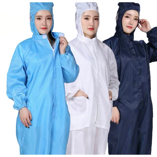 ESD Jumpsuit C/W Attach Hood/Cleanroom Jumpsuit/Antistatic Garments/Safetyware/Cleanware/Industrial Production Used