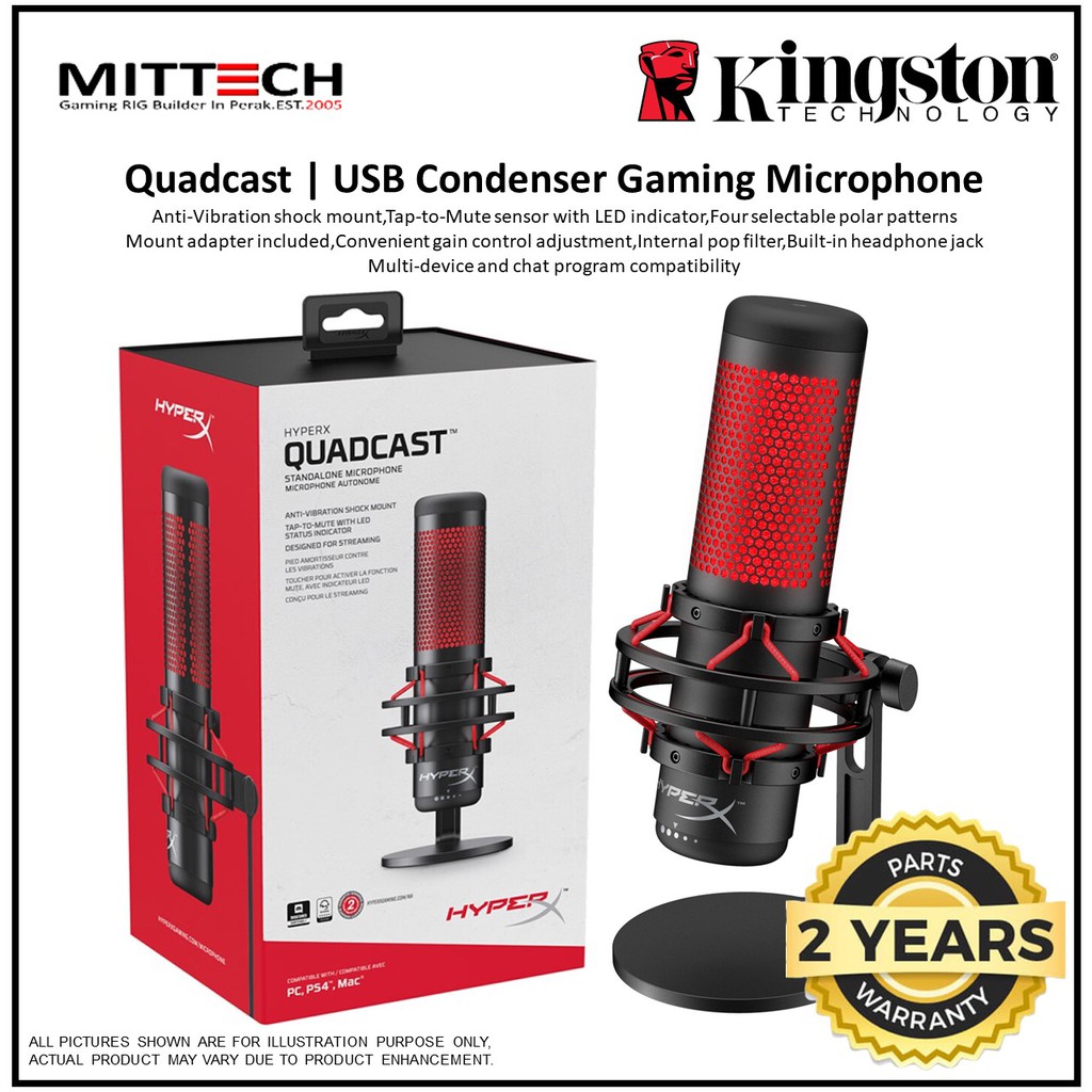 Kingston Hyperx Quadcast Standalone Microphone Hx Micqc Bk