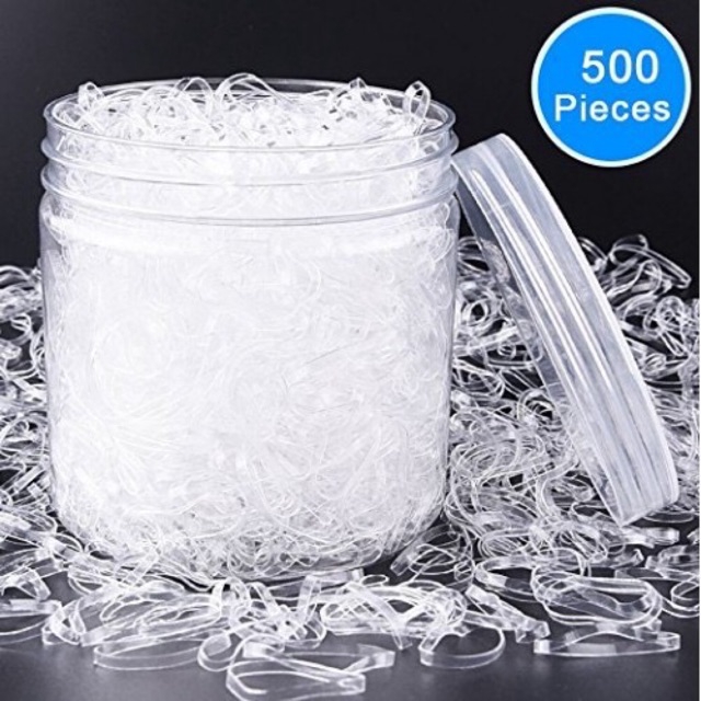 Ready Stock Oct 500 Pcs Women Girl Clear Ponytail Holder Elastic