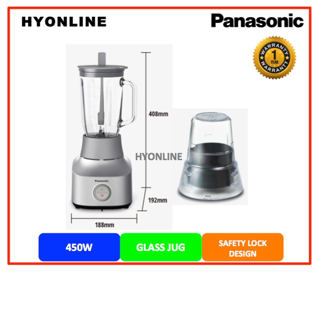 MXM300 PANASONIC GLASS JUG BLENDER WITH DRY MILL (MXM300SSL