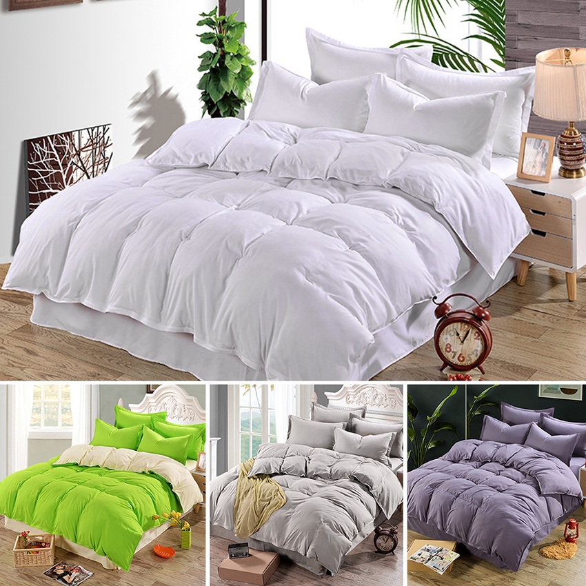 New Arrival 4 Color Plain Dyed Duvet Quilt Cover Bed Cover For