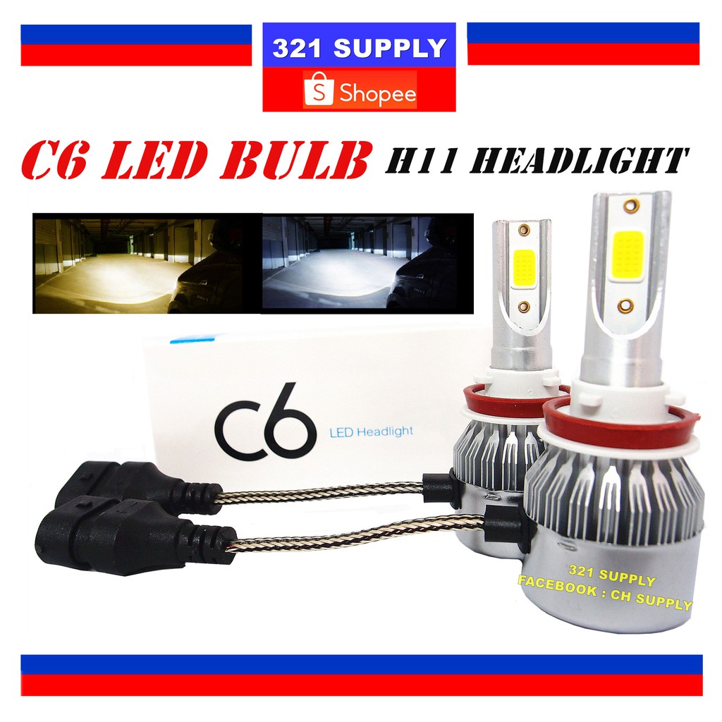MYVI VIOS H11 SUPER BRIGHT C6 LED BULB 6500K WHITE LIGHT MENTOL LAMPU BESAR CAR AUTO HEADLIGHT LAMP HEADLAMP FOG